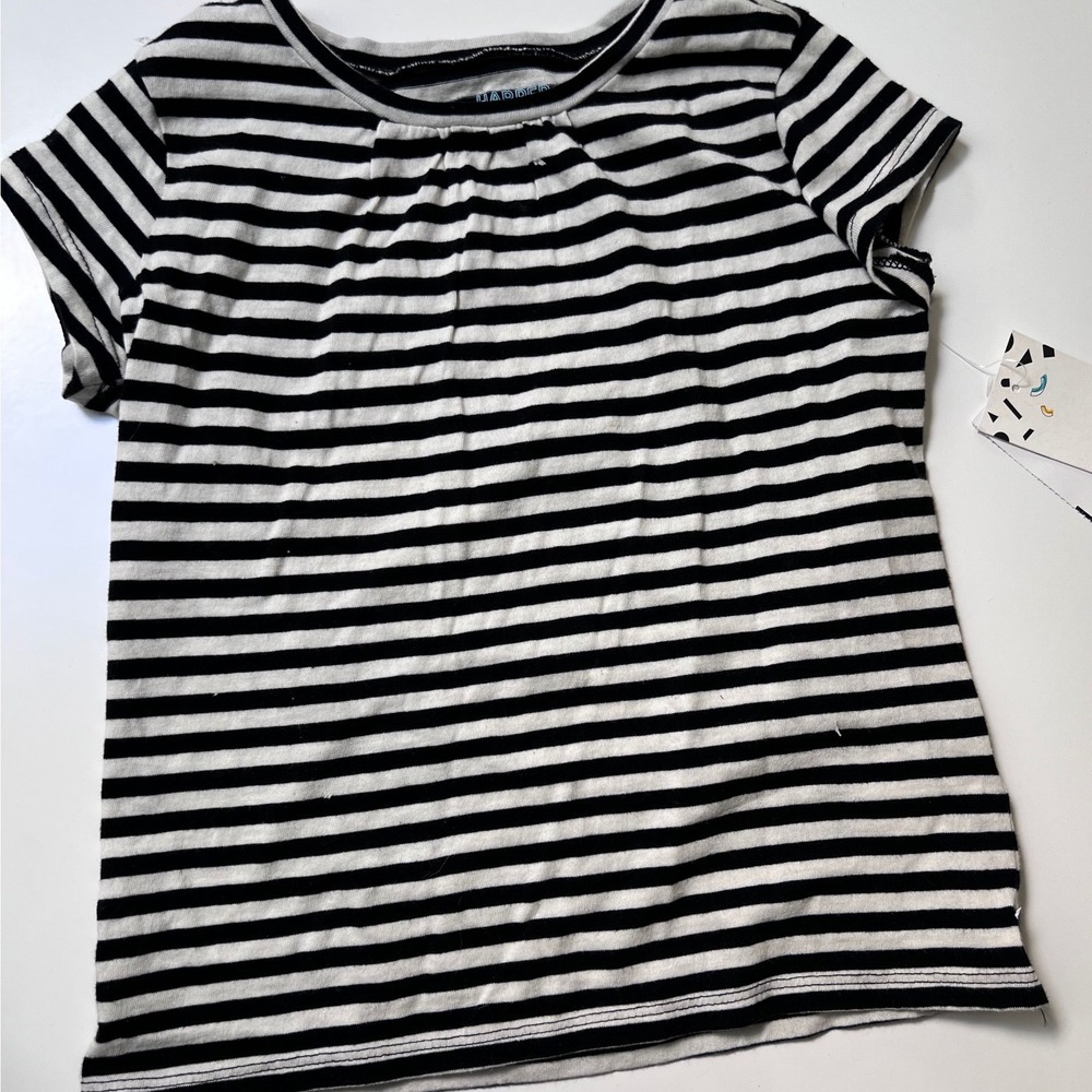 Harper Canyon Girls Black White Striped‎ Short Sleeve T-Shirt Size 5 NWT